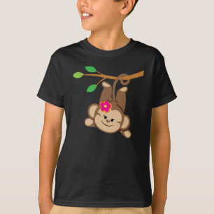 女の子の振動猿 Tシャツ
