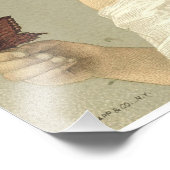 女の子の敬服の念に満ちた蝶短命なものの写真のプリント フォトプリント (角)