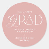 女の子の数々のピンクモダン写真 ラウンドシール (正面)