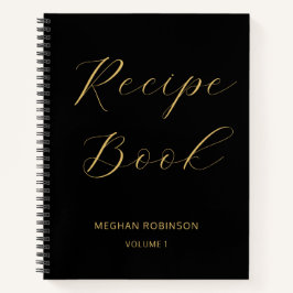 女の子の料理本 ブラック ゴールド レシピ スクリプト ノートブック