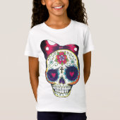 女の子の新しい学校の砂糖のスカルのTシャツ Tシャツ (正面)