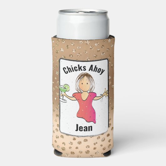 女の子の旅おもしろいことわざグラムおもしろい女性マンガ スリム缶クーラー (Seltzer正面)