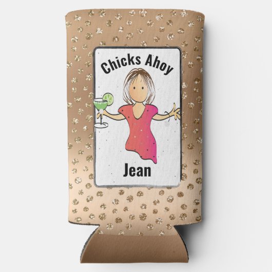 女の子の旅おもしろいことわざグラムおもしろい女性マンガ スリム缶クーラー (裏面)