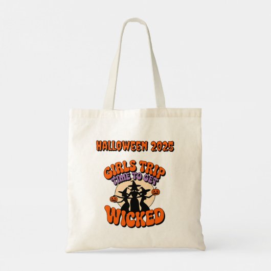 女の子の旅の時間を取得する邪悪なレトロ魔女キャンディ トートバッグ (裏面)