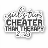 女の子の旅より安いセラピーおもしろい休暇 シール (正面)