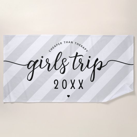 女の子の旅より安いセラピーカスタムバケーション ビーチタオル (正面)