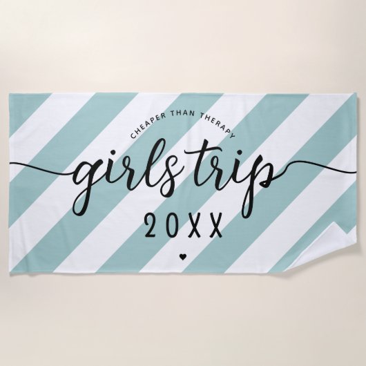 女の子の旅より安いセラピーカスタムバケーション ビーチタオル (正面)