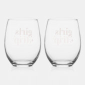 女の子の旅より安いセラピー歓迎バッグ ステムなしワイングラス (裏面)