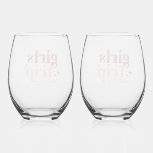 女の子の旅より安いセラピー歓迎バッグ ステムなしワイングラス (裏面)