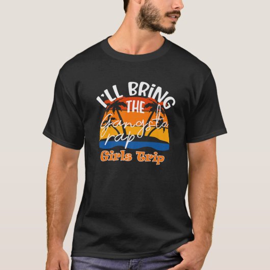 女の子の旅ギャングラップのを連おもしろいれて行く Tシャツ (正面)