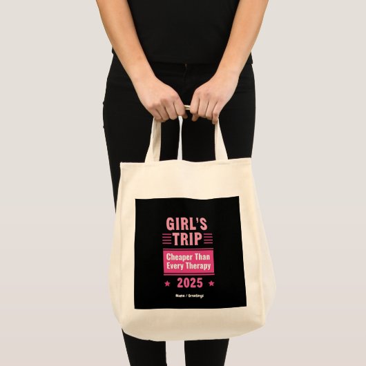 女の子の旅行はセラピーおもしろい満載の旅行よりも安い トートバッグ (正面(商品))