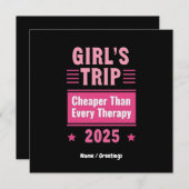 女の子の旅行はセラピーおもしろい満載の旅行よりも安い 招待状 (正面/裏面)