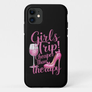 女の子の旅行はセラピーより安い ウィークエンド ワインパーティー iPhone 11 ケース