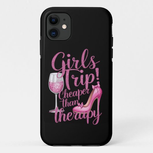 女の子の旅行はセラピーより安い ウィークエンド ワインパーティー Case-Mate iPhoneケース (裏面)