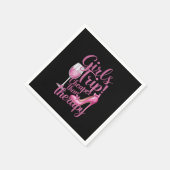 女の子の旅行よりも安いセラピー週末用ワインパーティー スタンダードカクテルナプキン (角)