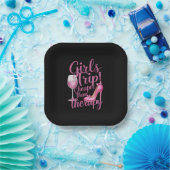 女の子の旅行よりも安いセラピー週末用ワインパーティー ペーパープレート (パーティー)