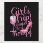 女の子の旅行よりも安いセラピー週末用ワインパーティー ワインラベル (シングルラベル)