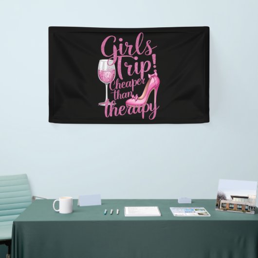 女の子の旅行よりも安いセラピー週末用ワインパーティー 横断幕 (トレードショー)