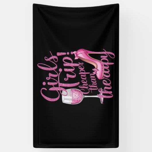 女の子の旅行よりも安いセラピー週末用ワインパーティー 横断幕 (縦)