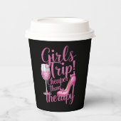 女の子の旅行よりも安いセラピー週末用ワインパーティー 紙コップ (正面)