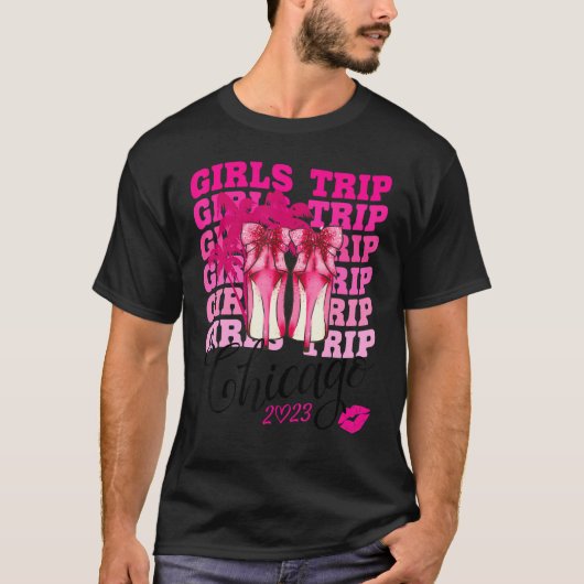 女の子の旅行シカゴ2023のために女性の週末、誕生日 Tシャツ (正面)