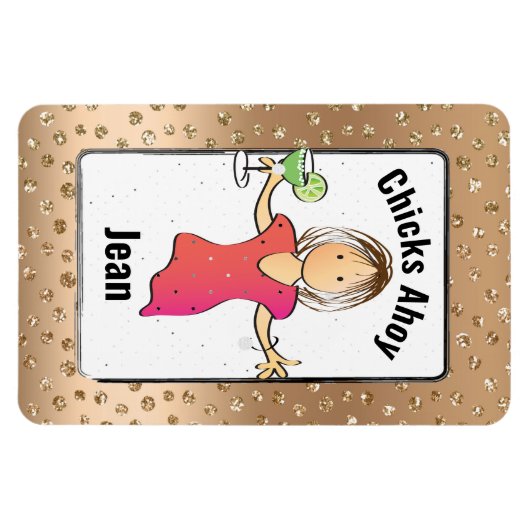 女の子の旅行チクズアおもしろいホイのための彼女のクルーズドア マグネット (横)