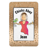 女の子の旅行チクズアおもしろいホイのための彼女のクルーズドア マグネット (縦)