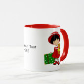 女の子の旅行者のカスタムのマグ マグカップ (正面右)