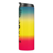 女の子の旅行、王冠の年と名前グリーンイエローレッド タンブラー (回転右)