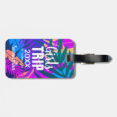 女の子の旅20XX、トロピカルカラフル、黒人女性 ラゲッジタグ (裏面横)