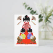 女の子の日の人形日本のフェスティバル ポストカード (スタンド正面)