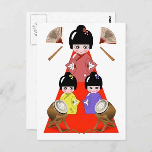 女の子の日の人形日本のフェスティバル ポストカード (正面/裏面)