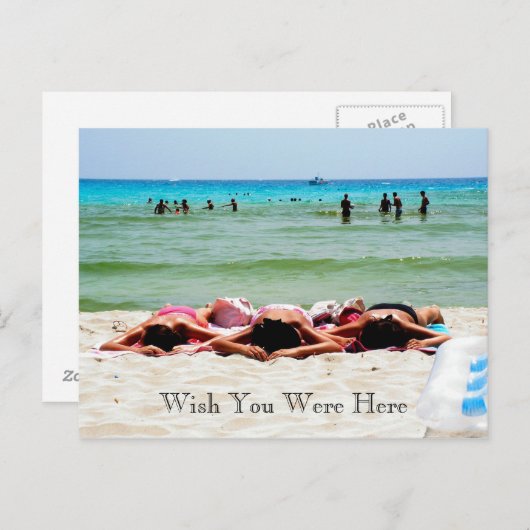 女の子の日暮れのお願いはがき ポストカード (正面/裏面)