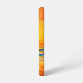 女の子の日没ビーチ歩く海波の装飾 SAMSUNG GALAXYケース (左側面)