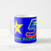 女の子の星の第5誕生日のマグ コーヒーマグカップ (正面左)