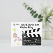 女の子の映画俳優のベビーの発表 案内状 (スタンド正面)