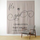 女の子の書道の赤モダンちゃんミニマルシャワーだ タペストリー (インサイチュ)