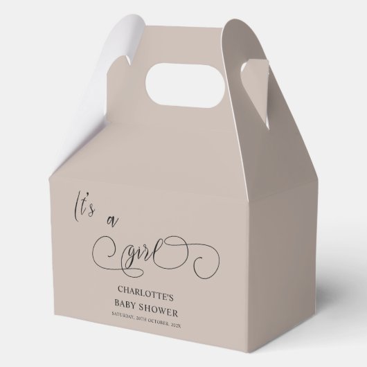 女の子の書道の赤モダンちゃんミニマルシャワーだ フェイバーボックス (正面)