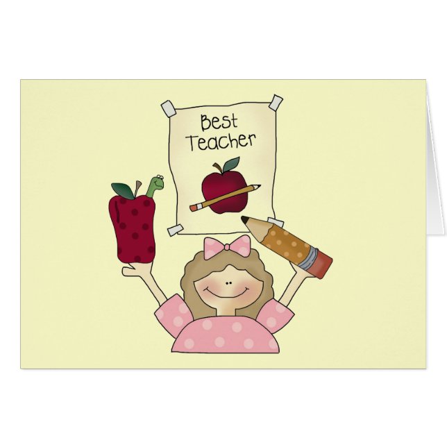 女の子の最も最高のな先生のTシャツおよびギフト (正面横)