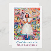 女の子の最初のコミュニティのカスタマイズ可能な招待状 招待状 (正面/裏面)