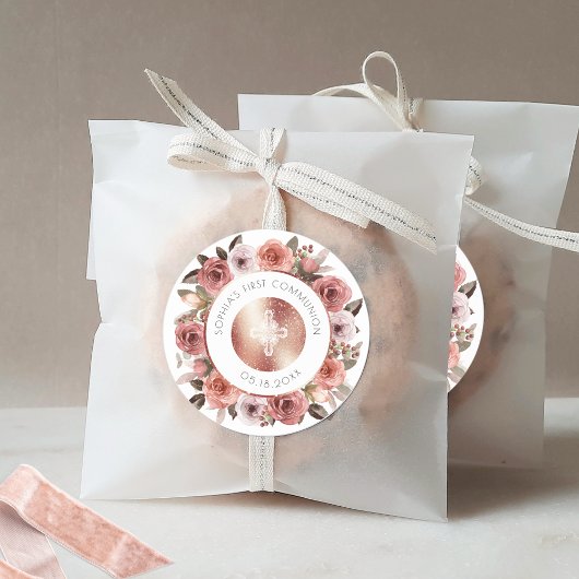 女の子の最初の交友、フローラ封筒用シール/好意 ラウンドシール