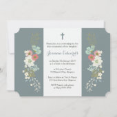 女の子の最初の聖餐式 招待状 (正面)