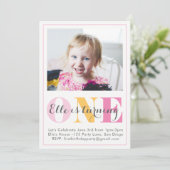 女の子の最初の誕生日の招待 招待状 (スタンド正面)