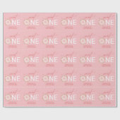 女の子の最初の誕生日スイートワンドーナッツピンク ラッピングペーパー (フラット)