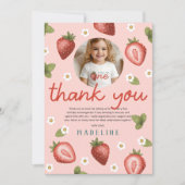 女の子の最初の誕生日写真 サンキューカード (正面)