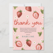 女の子の最初の誕生日 バースデー サンキューカード (正面)