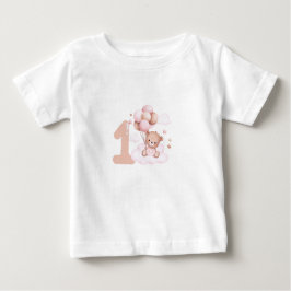 女の子の最初の誕生日 ベビーTシャツ