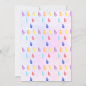 女の子の最初の誕生日 ユニコーン レインボー 水彩 招待状 (裏面)