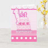 女の子の最初誕生日 カード (黄色い花)