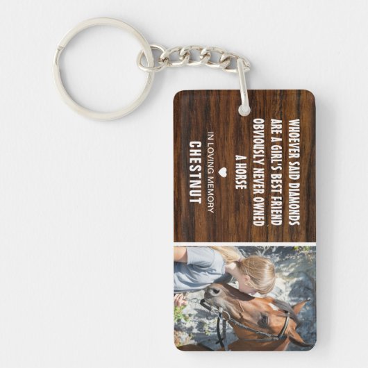 女の子の最高の友人 |馬素朴写真追悼碑 キーホルダー (正面)